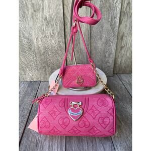 Juicy Couture | Pink Heart Logo Crossbody Bag & Card Holder Set